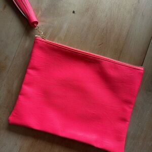 Vibrant Orange/Pink Clutch Bag